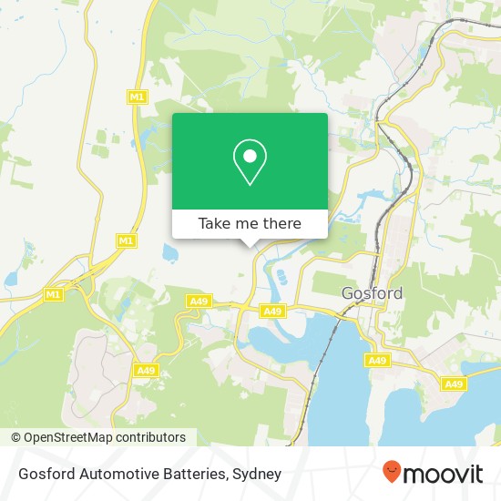 Mapa Gosford Automotive Batteries