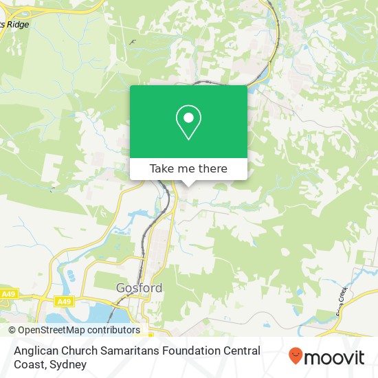 Anglican Church Samaritans Foundation Central Coast map