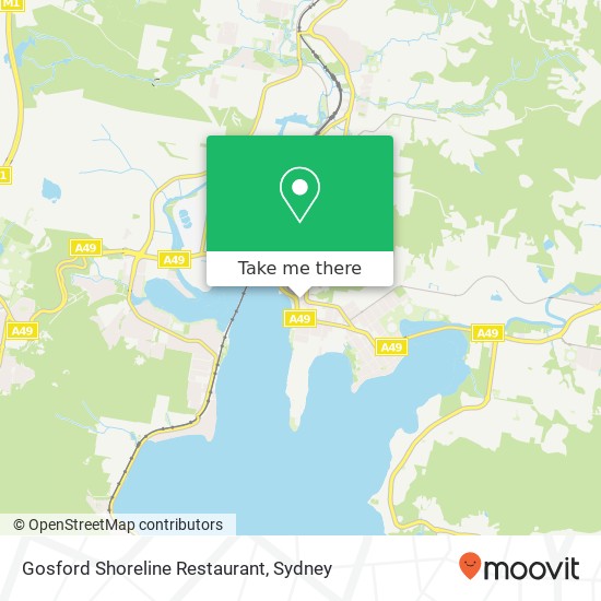 Mapa Gosford Shoreline Restaurant