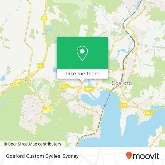 Gosford Custom Cycles map