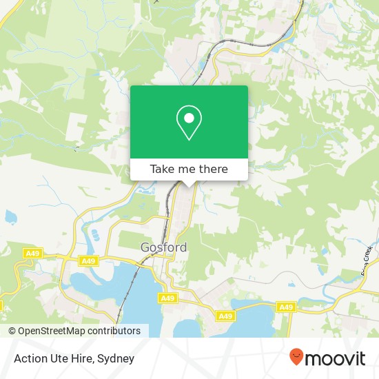 Action Ute Hire map