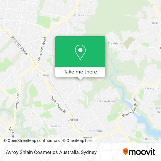 Avroy Shlain Cosmetics Australia map