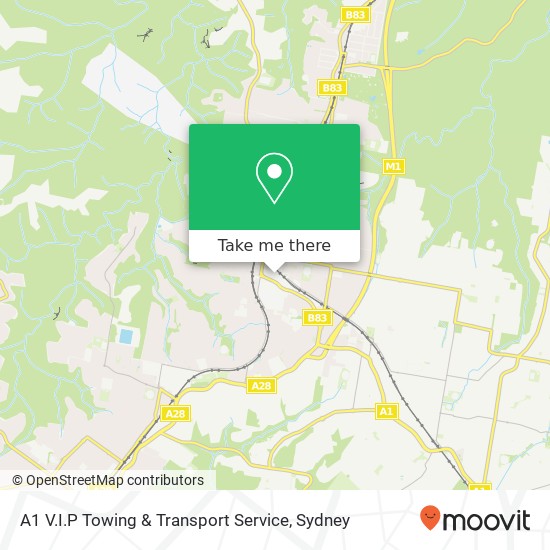 Mapa A1 V.I.P Towing & Transport Service