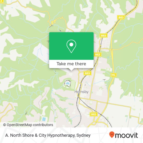 A. North Shore & City Hypnotherapy map