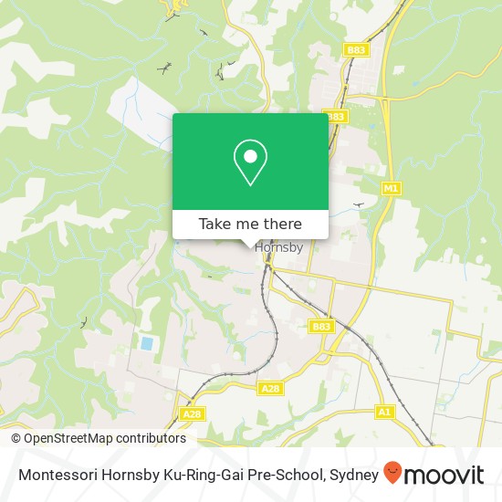 Mapa Montessori Hornsby Ku-Ring-Gai Pre-School