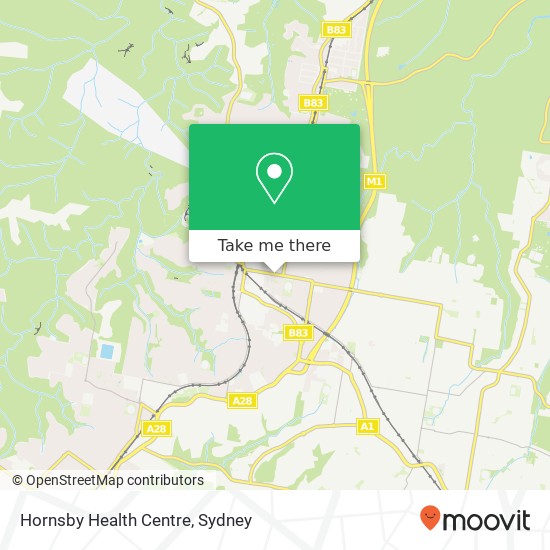 Mapa Hornsby Health Centre