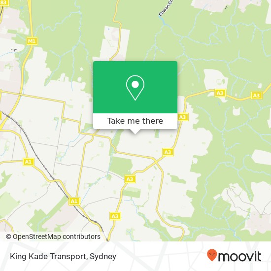 Mapa King Kade Transport