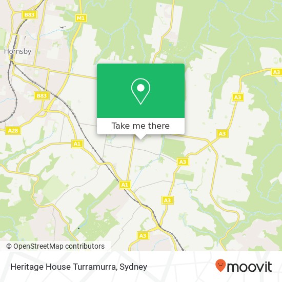 Mapa Heritage House Turramurra