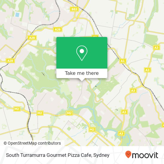 Mapa South Turramurra Gourmet Pizza Cafe