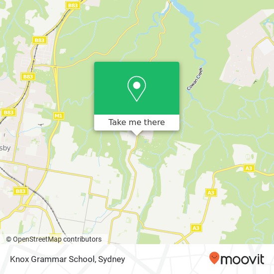 Knox Grammar School map