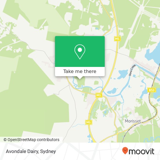 Mapa Avondale Dairy