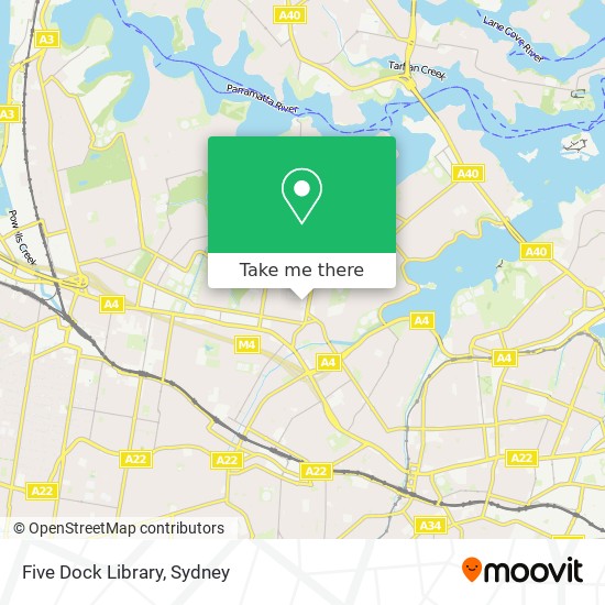 Mapa Five Dock Library