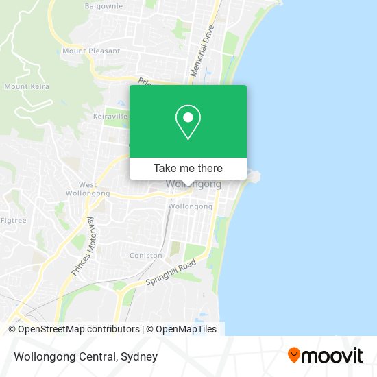 Mapa Wollongong Central