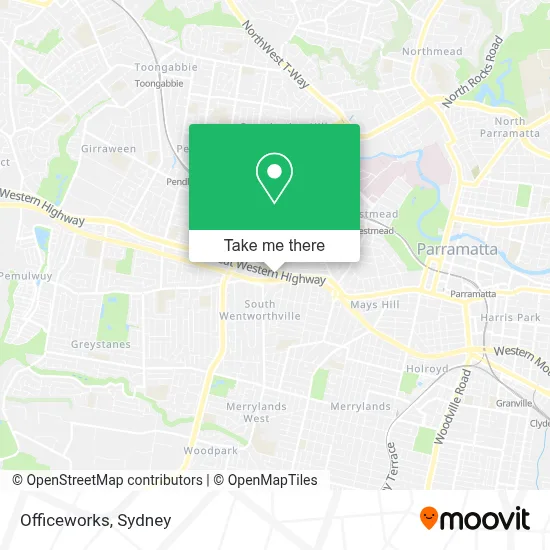 Officeworks map