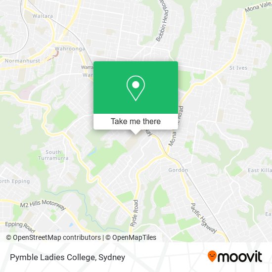 Mapa Pymble Ladies College