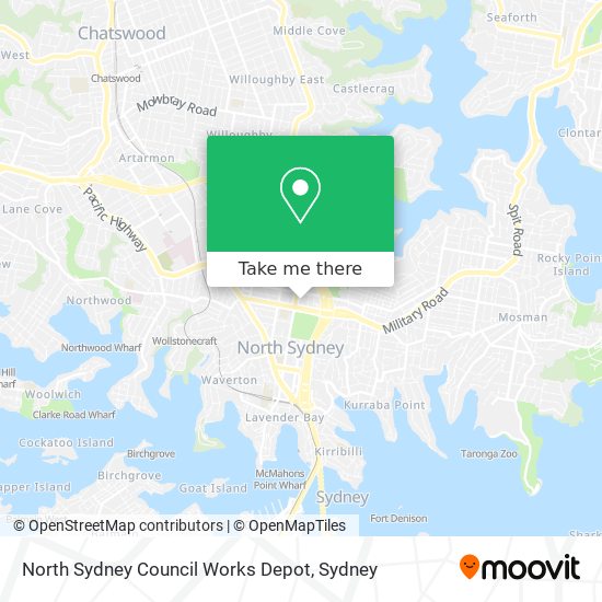 North Sydney Council Works Depot map