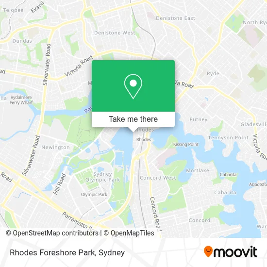 Mapa Rhodes Foreshore Park