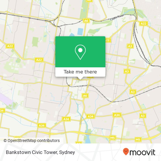 Bankstown Civic Tower map