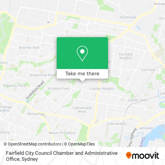 Fairfield City Council Chamber and Administrative Office map