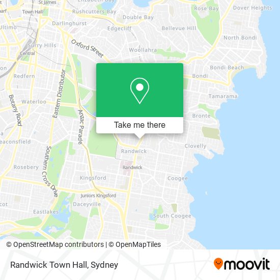 Mapa Randwick Town Hall