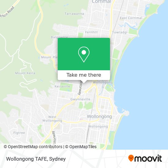 Mapa Wollongong TAFE