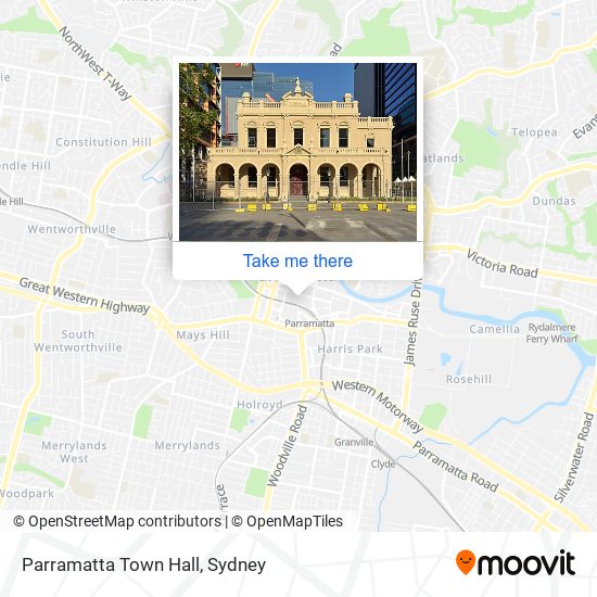 Mapa Parramatta Town Hall