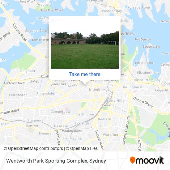 Mapa Wentworth Park Sporting Complex