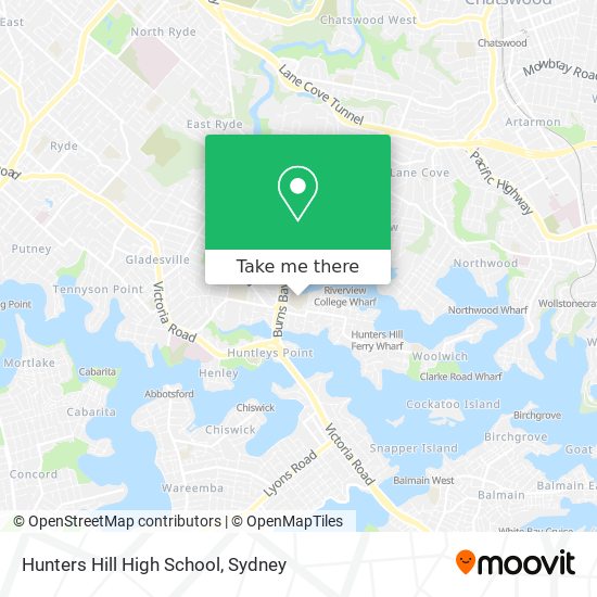 Mapa Hunters Hill High School