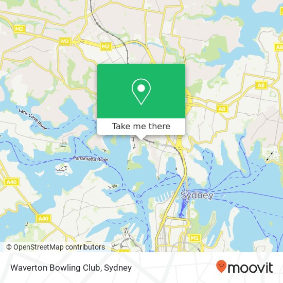 Mapa Waverton Bowling Club