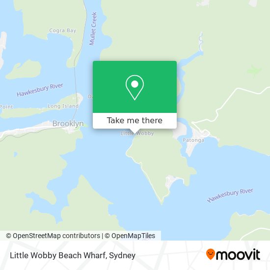 Mapa Little Wobby Beach Wharf