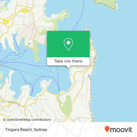 Mapa Tingara Beach