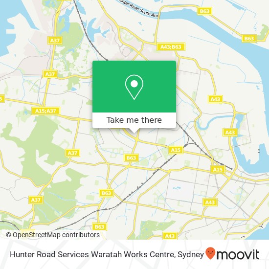 Mapa Hunter Road Services Waratah Works Centre