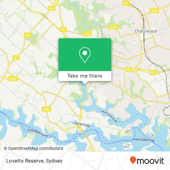 Lovetts Reserve map