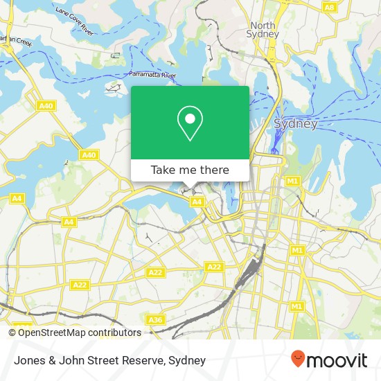 Jones & John Street Reserve map