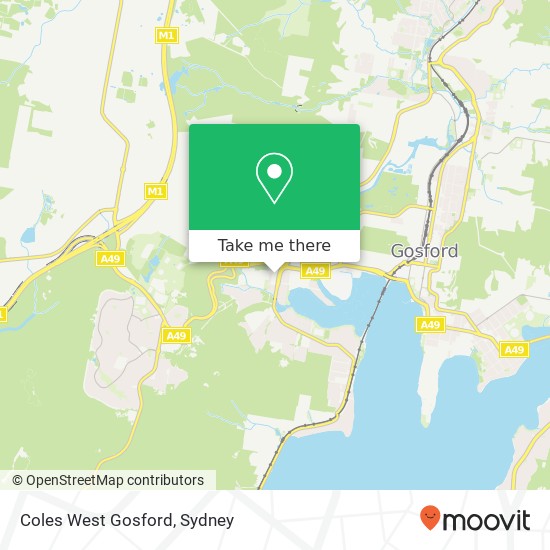 Coles West Gosford map
