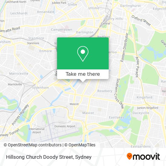 Mapa Hillsong Church Doody Street