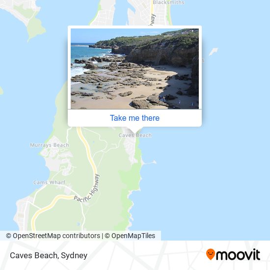 Caves Beach map