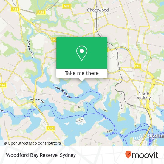 Woodford Bay Reserve map