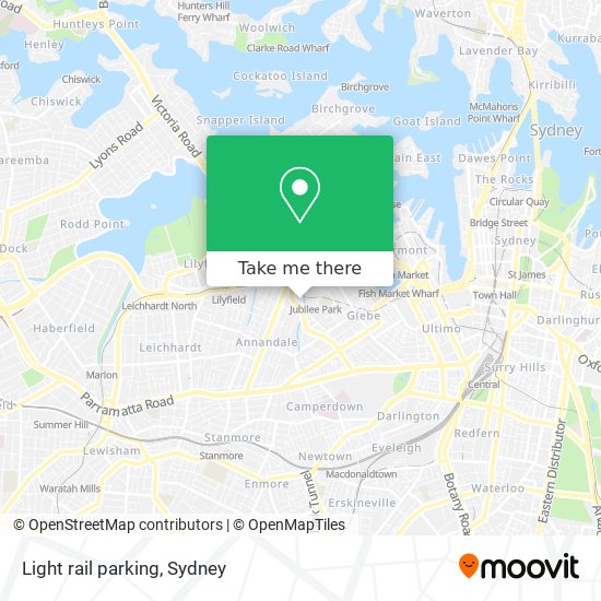 Mapa Light rail parking