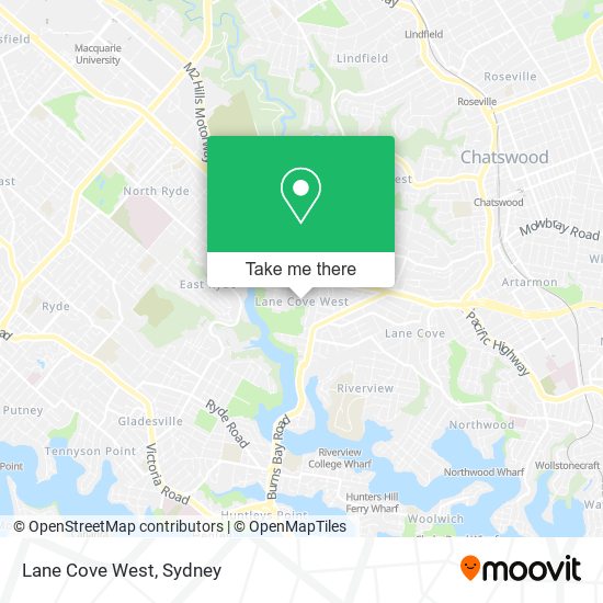 Lane Cove West map