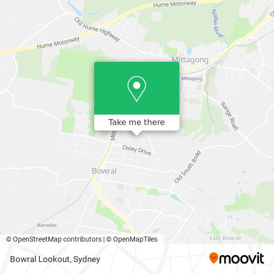 Bowral Lookout map