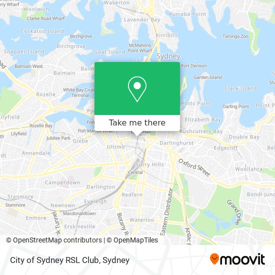 Mapa City of Sydney RSL Club
