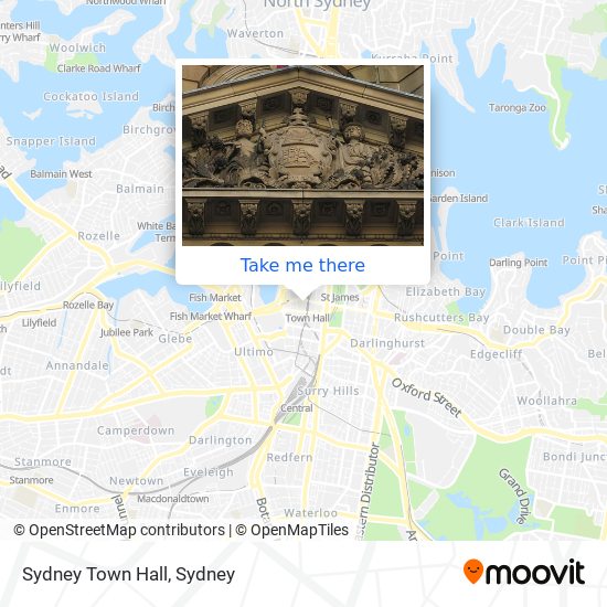 Sydney Town Hall map