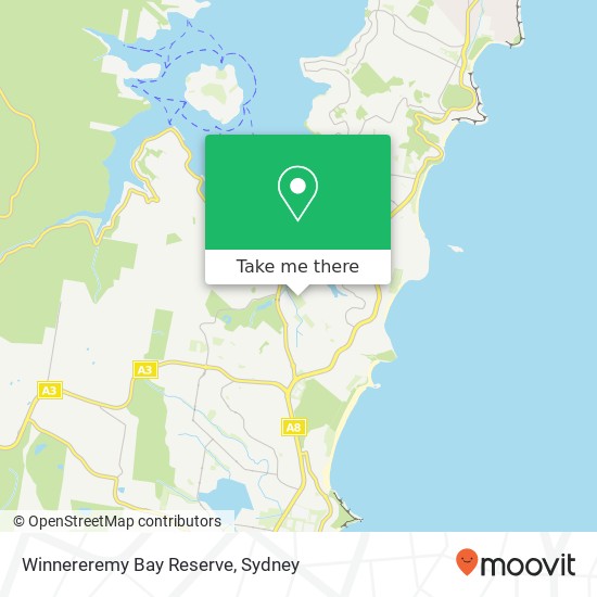 Winnereremy Bay Reserve map