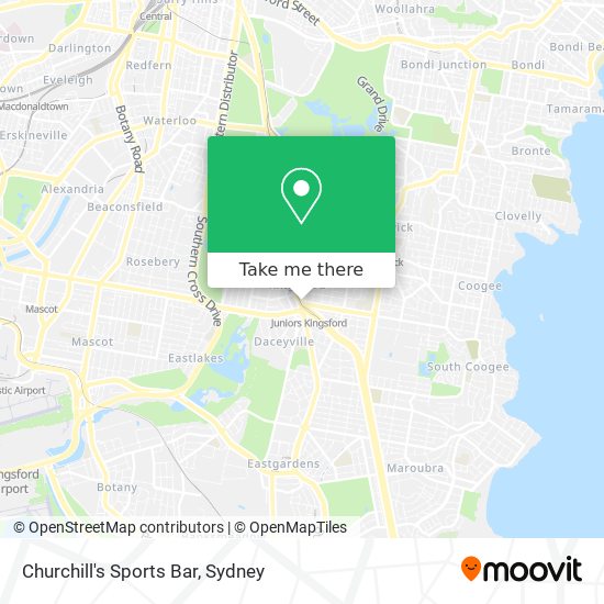 Churchill's Sports Bar map