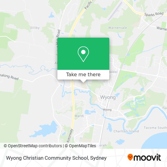 Mapa Wyong Christian Community School