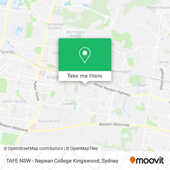 Mapa TAFE NSW - Nepean College Kingswood