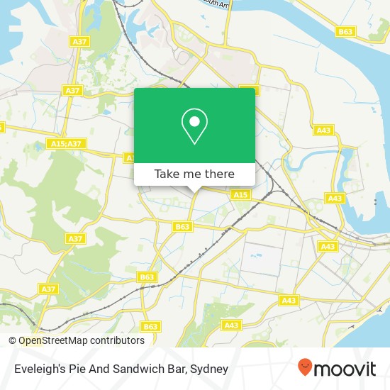Mapa Eveleigh's Pie And Sandwich Bar