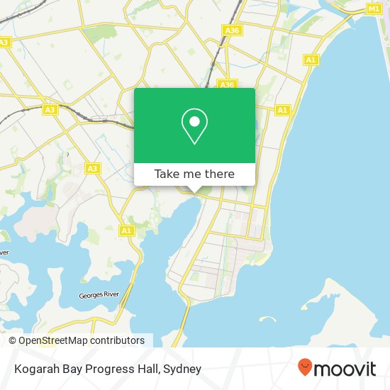 Mapa Kogarah Bay Progress Hall