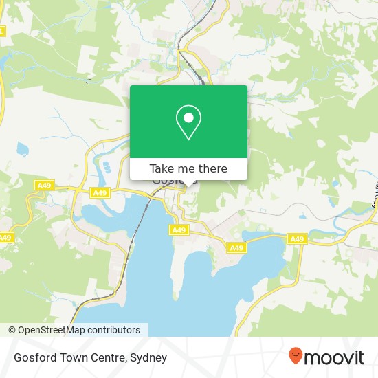 Mapa Gosford Town Centre